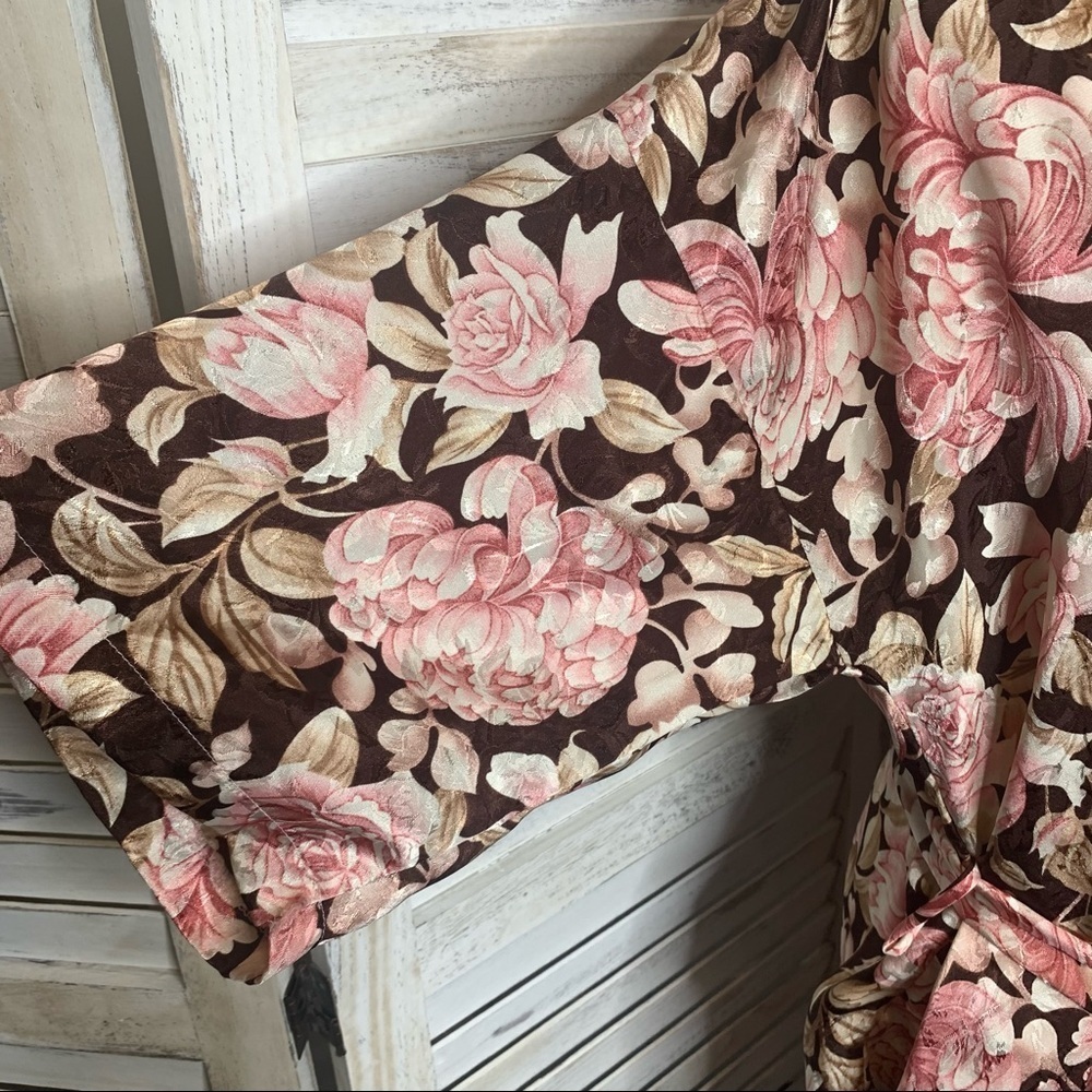 VINTAGE INNER MOST satin floral robe house coat M - Picture 10 of 16